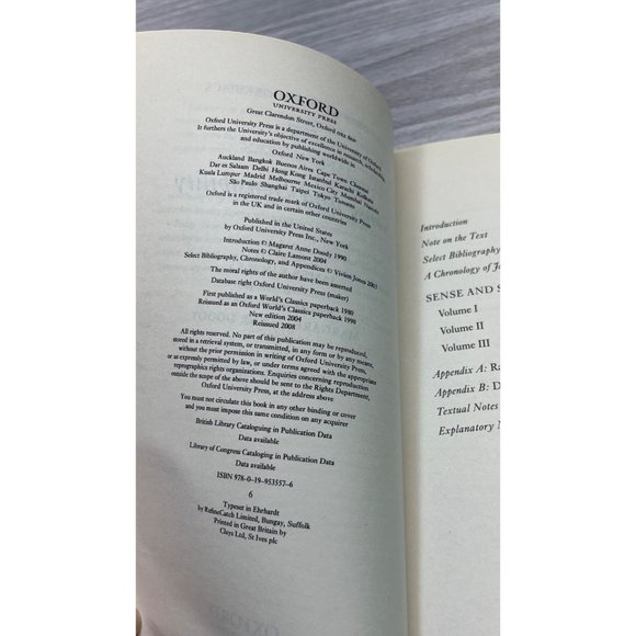 Sense and Sensibility Jane Austen Oxford World's Classics Revised 2004 - Picture 6 of 9